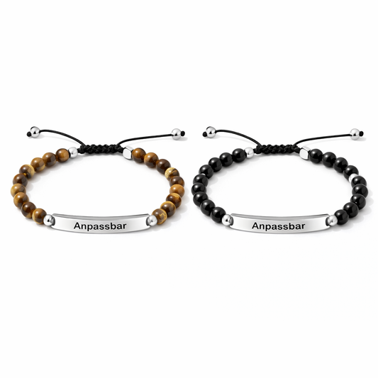 Partner Armband Perlen Schwarz