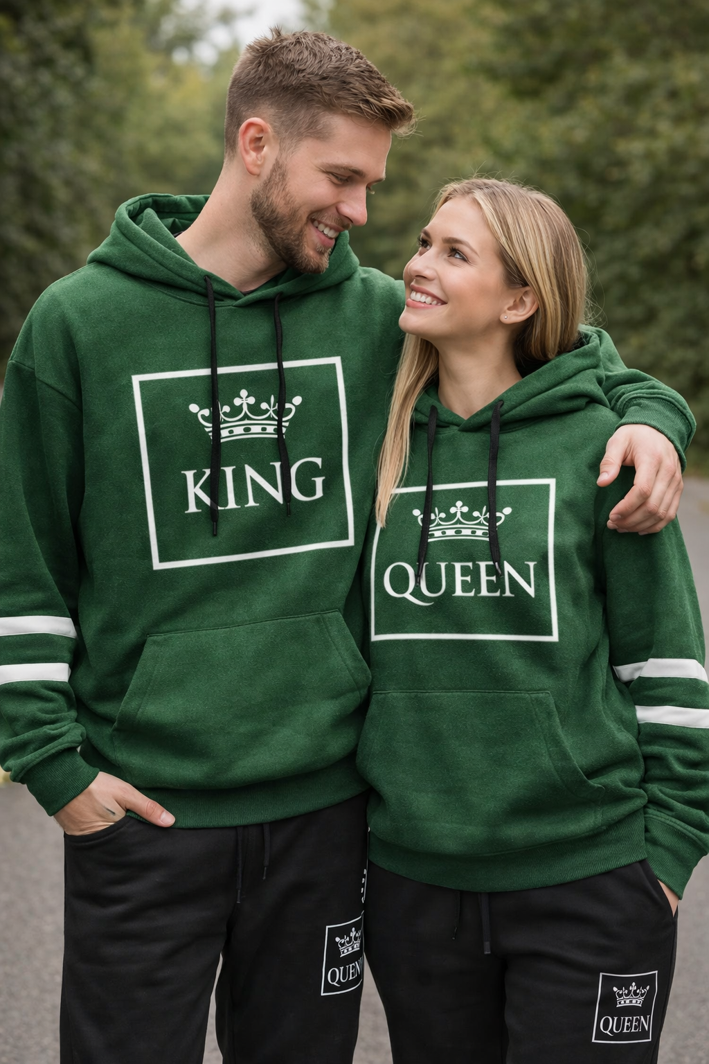 pulli-king-und-queen-dunkel-grun