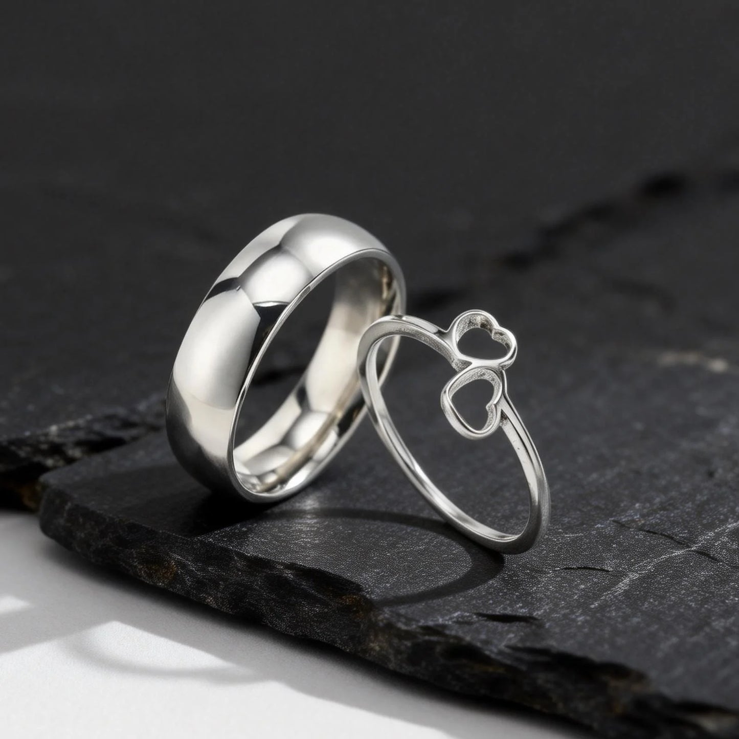 Paar Ringe Herz