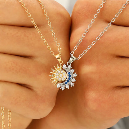 Sun And Moon Necklace Couple
