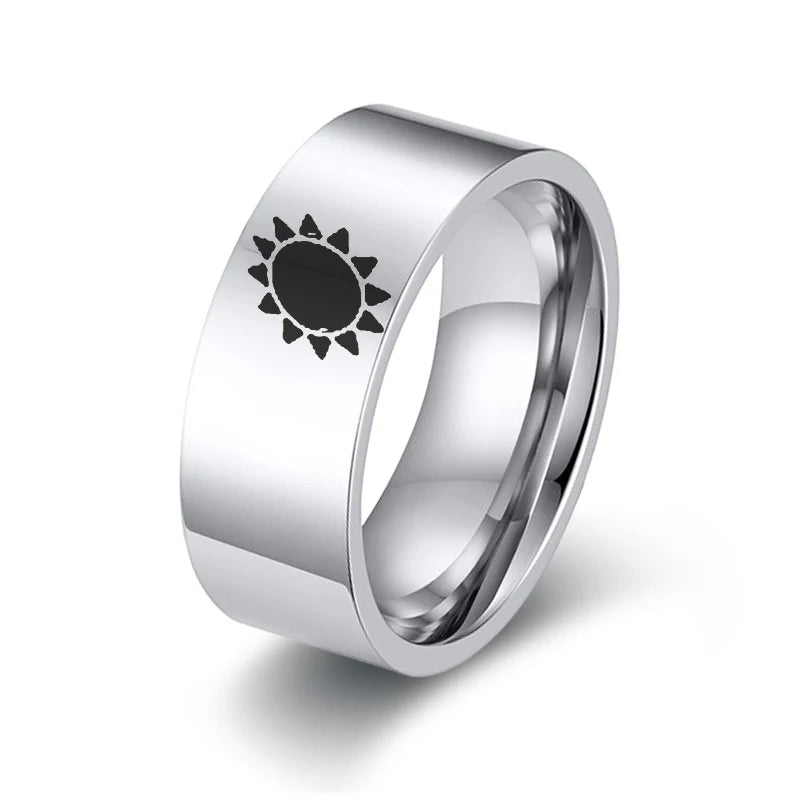 Paar Ringe Schwarz Silber