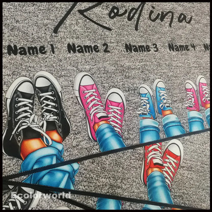 Personalisierte Fußmatte Familie Mit Katze