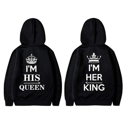 King And Queen Hoodies Plus Size
