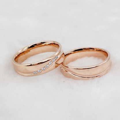 Rose Gold Couple Rings