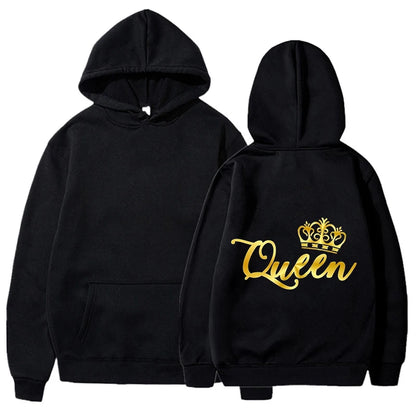 king And Queen Hoodies Gold