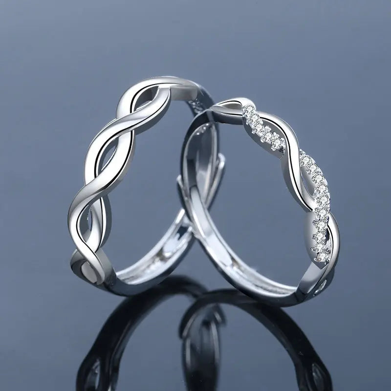 Unique Couple Ring Design Silver