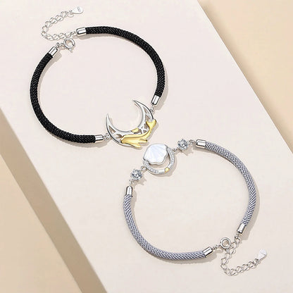 Moon And Star Bracelet For Couples