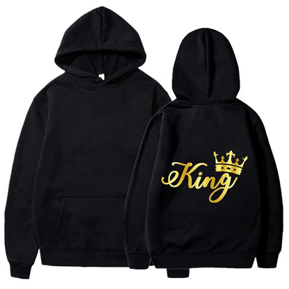 king And Queen Hoodies Gold