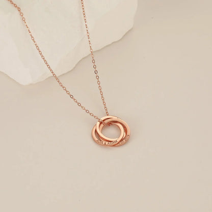 Interlocking Hearts Necklace Sister Gift - Ansicht 3