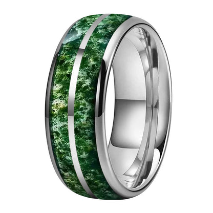 Moss Agate Couple Rings