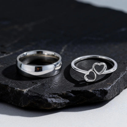 Paar Ringe Herz