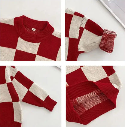 Karierter Familienpullover – Ansicht 3