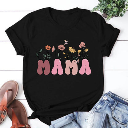 Mama T-Shirt Mit Blumen