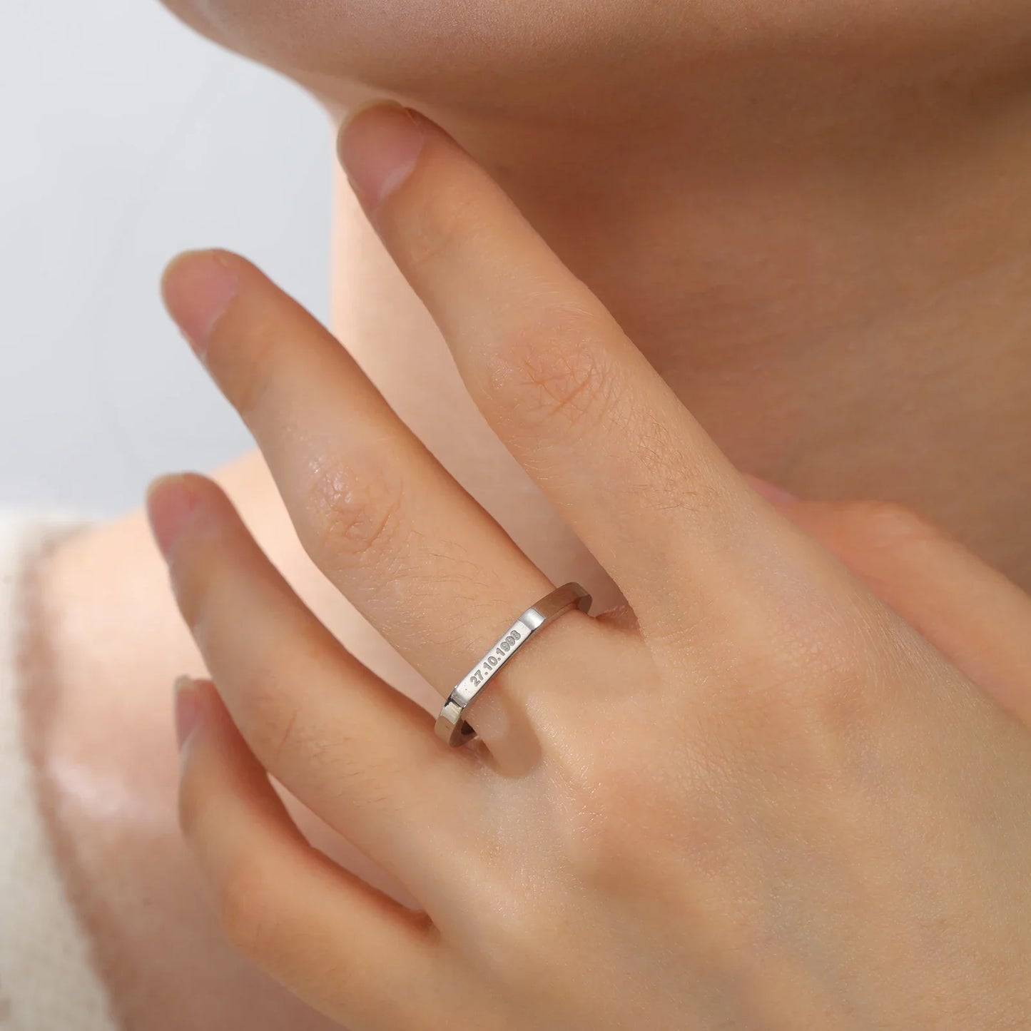Paar Ringe Mit Gravur Silber