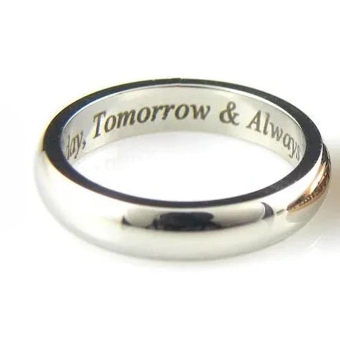 Silver Couple Rings With Names Engraved