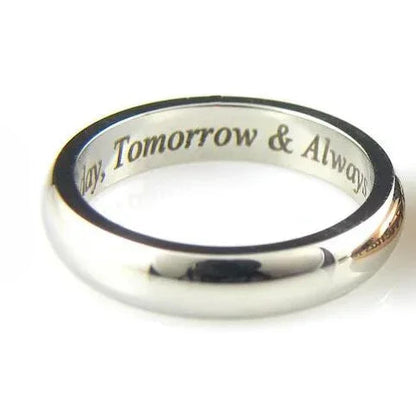Silver Couple Rings With Names Engraved