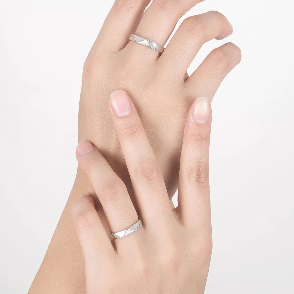 Paar Ringe Weißgold