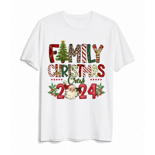 Weihnachts-T-Shirt Familie 2024 Weiß