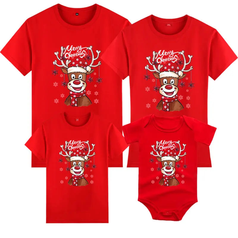Weihnachts-T-Shirt Familie Rentier – Ansicht 2