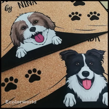 Personalisierte Fußmatte Familie Mit Hund