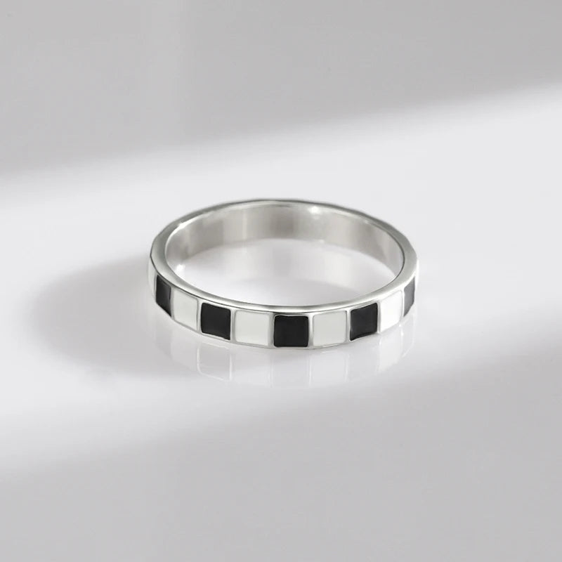 Freundschaftsringe Schwarz Silber