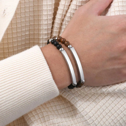 Partner Armband Perlen Schwarz