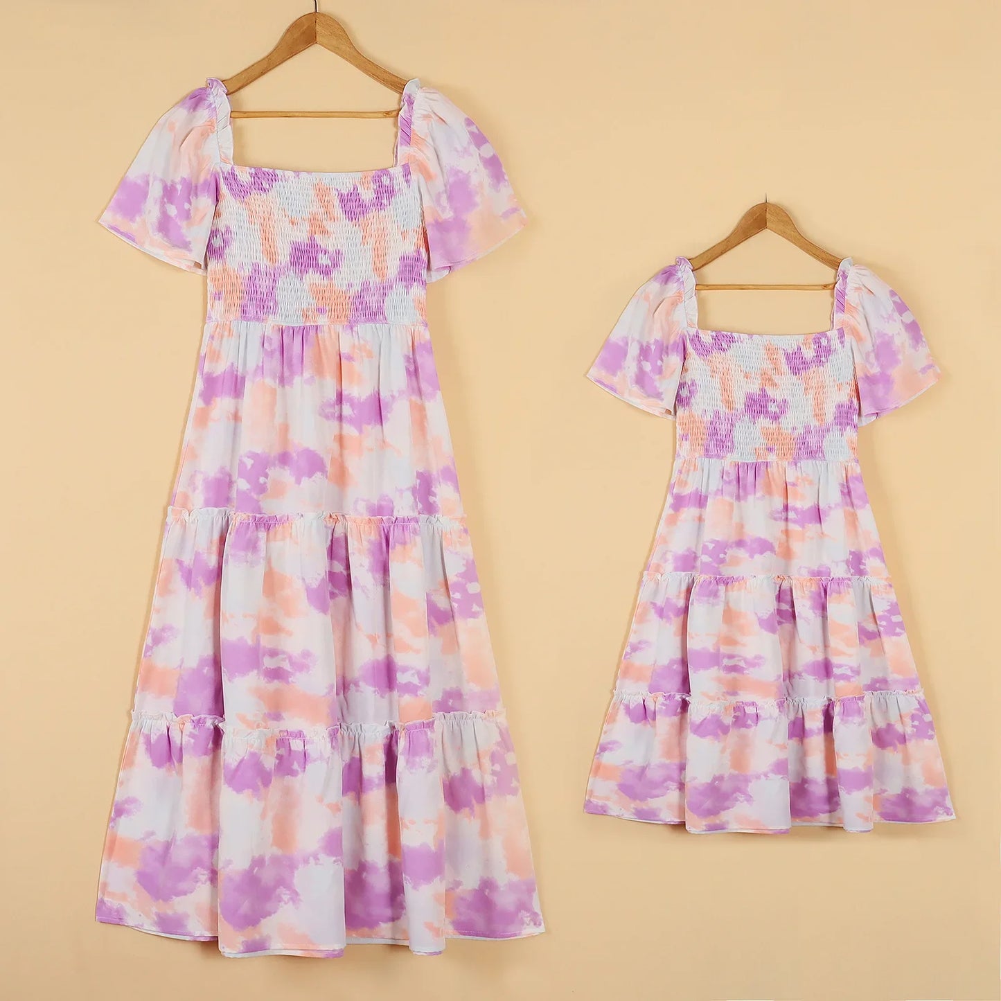 Regenbogen Mutter-Tochter-Kleid