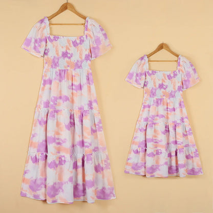 Regenbogen Mutter-Tochter-Kleid