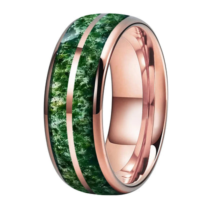 Moss Agate Couple Rings