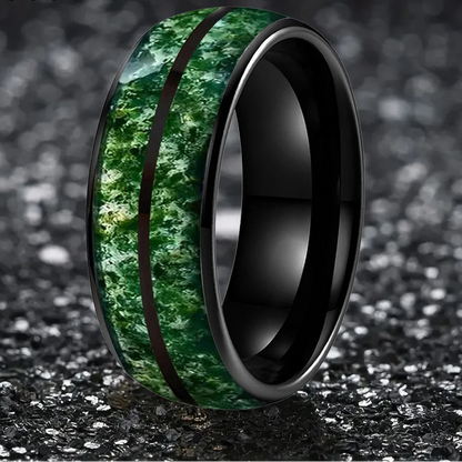 Moss Agate Couple Rings