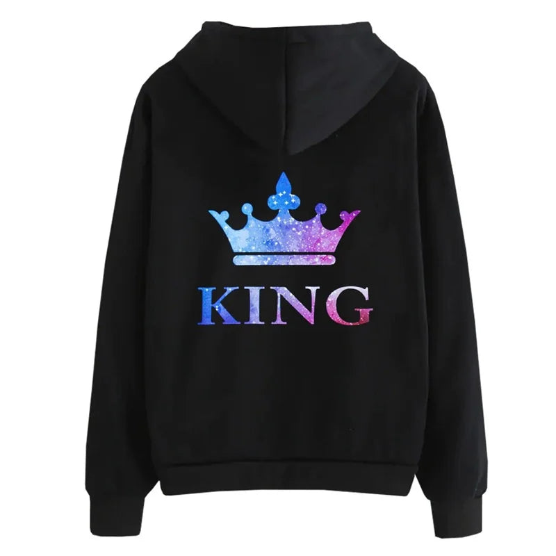 Pärchen Pullover King Queen Schriftzug Bunt