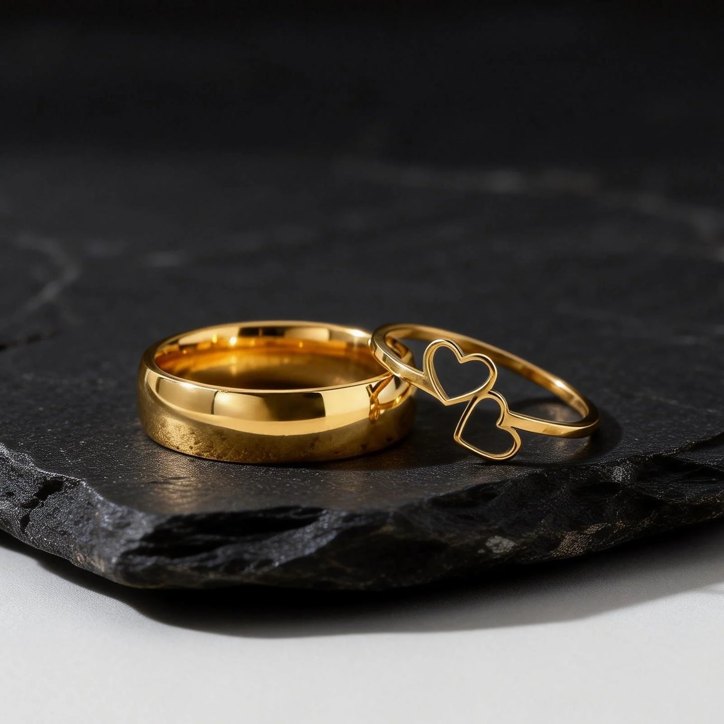 Paar Ringe Herz