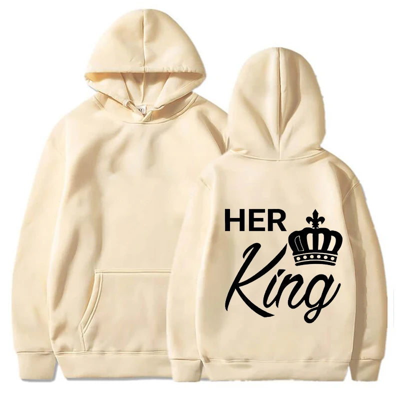 His Queen Her King White Hoodies