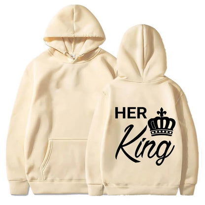 His Queen Her King White Hoodies