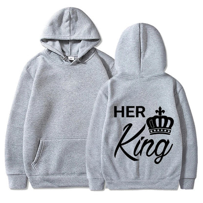 His King Her Queen Hoodie Schriftzug