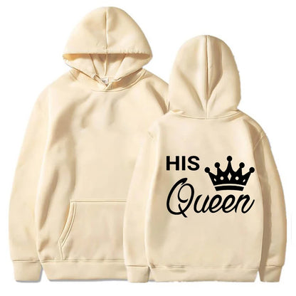 His Queen Her King White Hoodies