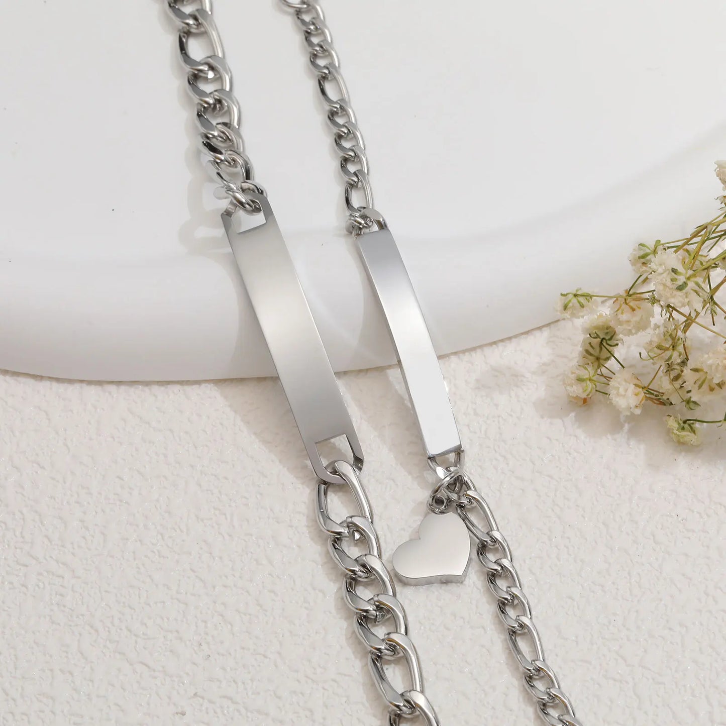 Paar Armbänder Echt Silber