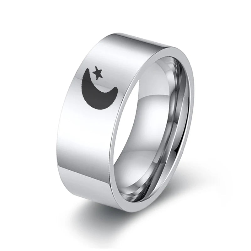 Paar Ringe Schwarz Silber