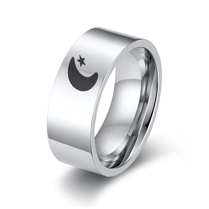 Paar Ringe Schwarz Silber