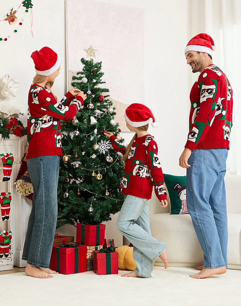 Weihnachtspullover Familie Weihnachtsmann
