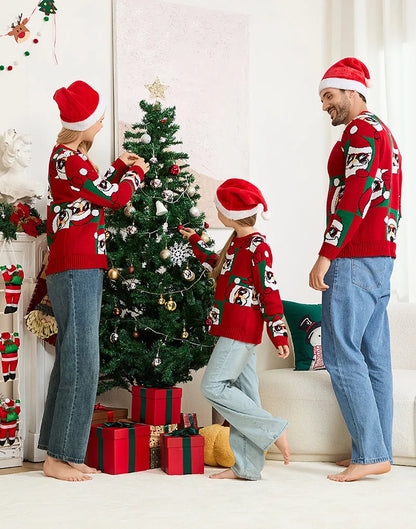Weihnachtspullover Familie Weihnachtsmann