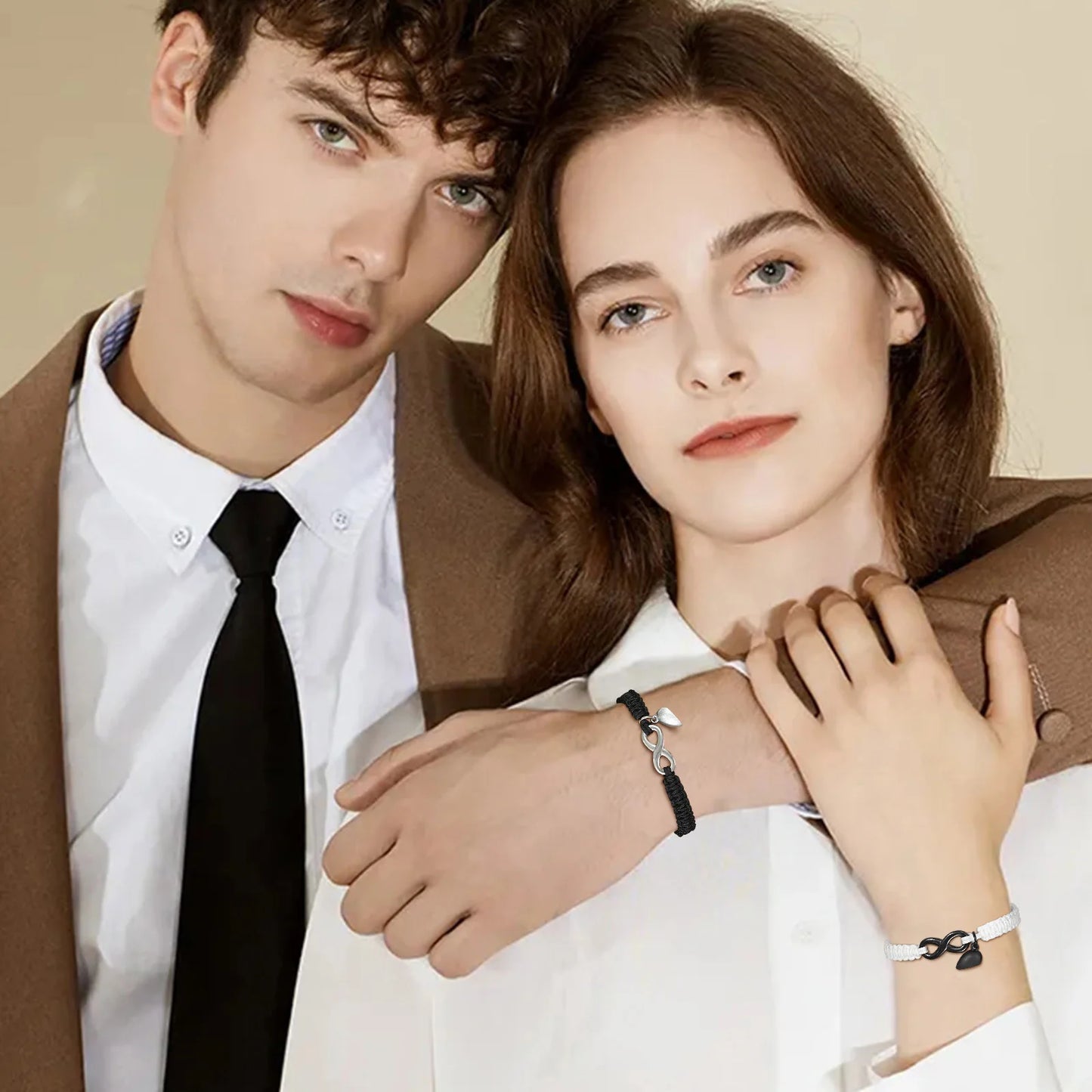 Pärchen Armband Schwarz Weiß
