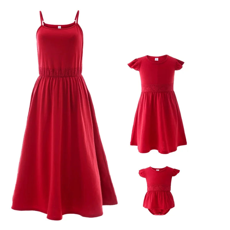 Mom Daughter Christmas Dresses
