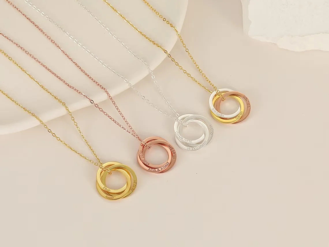 Interlocking Hearts Necklace Sister Gift - Ansicht 6