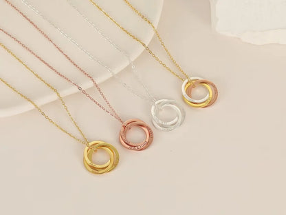 Interlocking Hearts Necklace Sister Gift - Ansicht 6