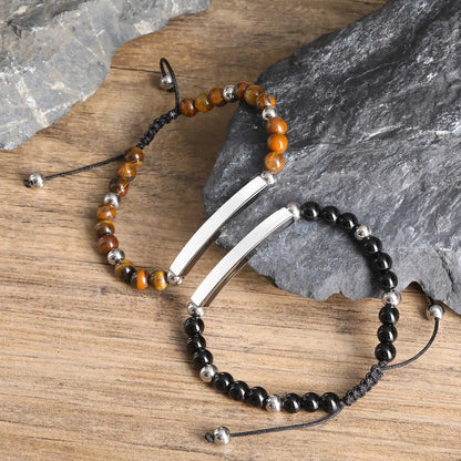 Partner Armband Perlen Schwarz