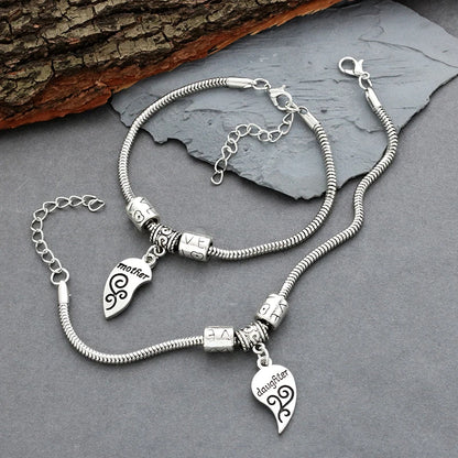 Mutter Tochter Armband Silber