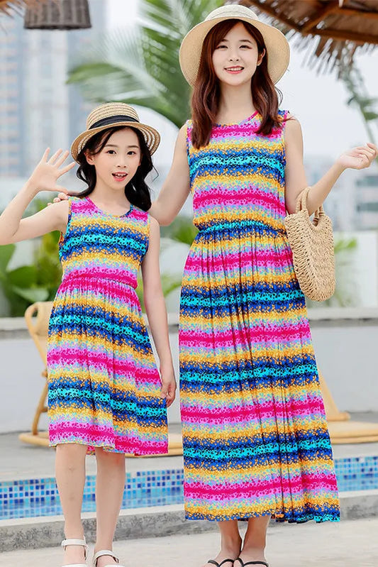 neonfarbenes-mutter-tochter-kleid