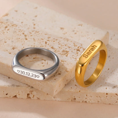 Paar Ringe Mit Gravur Silber