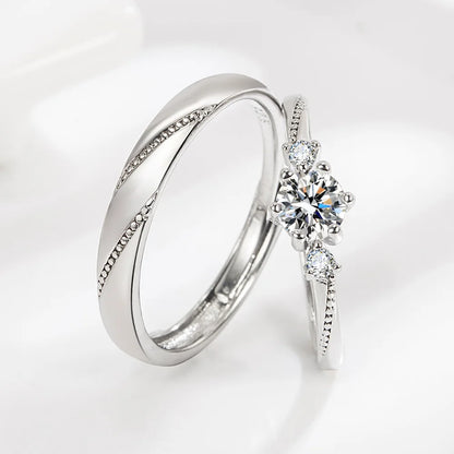 Simple Couple Ring Design Silver